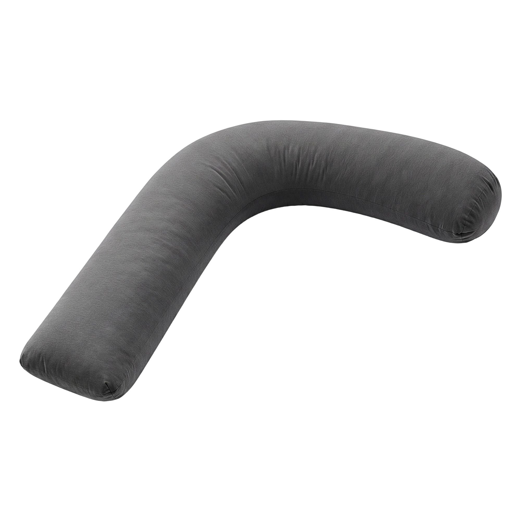 Pregnancy Pillow L-Shaped Maternity Body Pillow 63x115 cm with 100% Cotton Jersey Cover for Side Sleeping - Grey