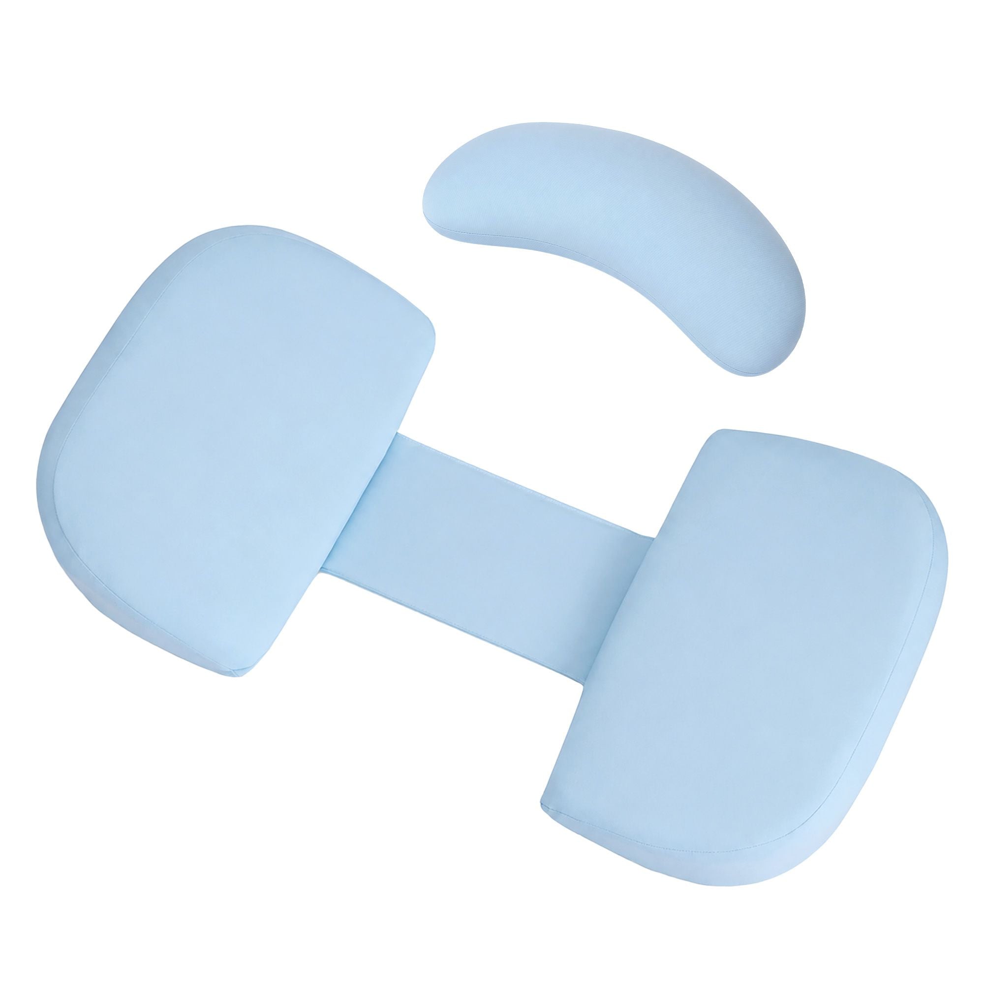 Bedding Memory Foam Pregnancy Pillow Adjustable with Concave Curve Design, Support for Back, Belly, and Hips, Blue