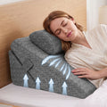 Bed Wedge Pillow for Headboard, Egg Gel Solves Night Sweats, Triangle Pillow for Reading & Sleeping, Adjustable Back & Neck Support, 30D Foam