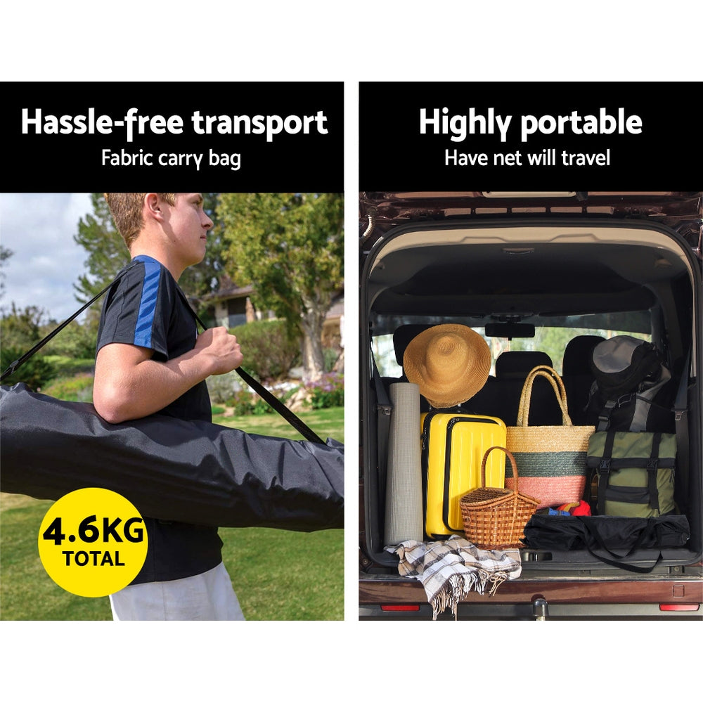 1.8m Portable Football Soccer Rebounder Goal Net - Black