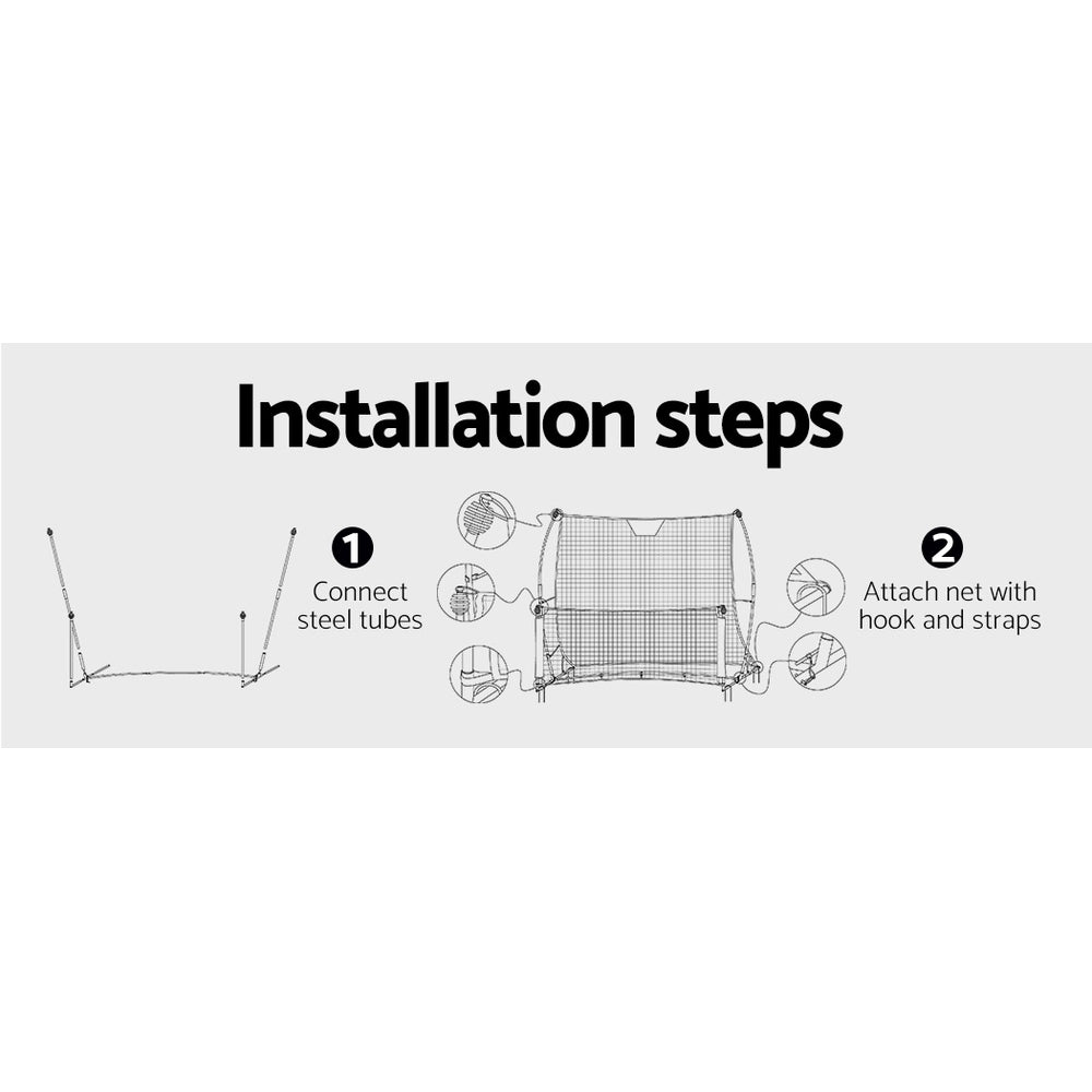 1.8m Portable Football Soccer Rebounder Goal Net - Black