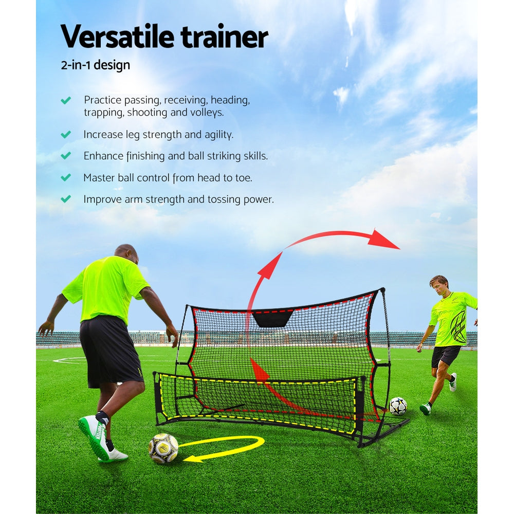 2.1m Portable Football Soccer Goal Net Rebounder for Sports Training - Black