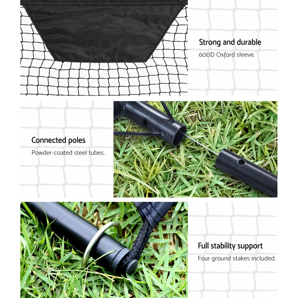 2.1m Portable Football Soccer Goal Net Rebounder for Sports Training - Black