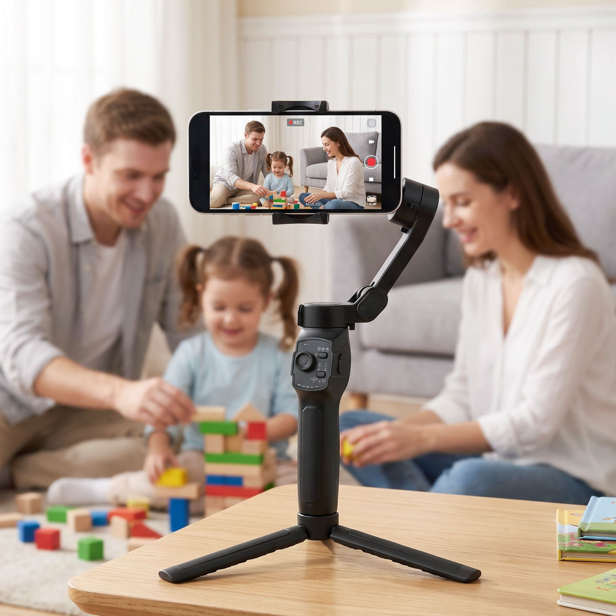 3-Axis Smartphone Gimbal Stabilizer with Tripod and Foldable Selfie Stick