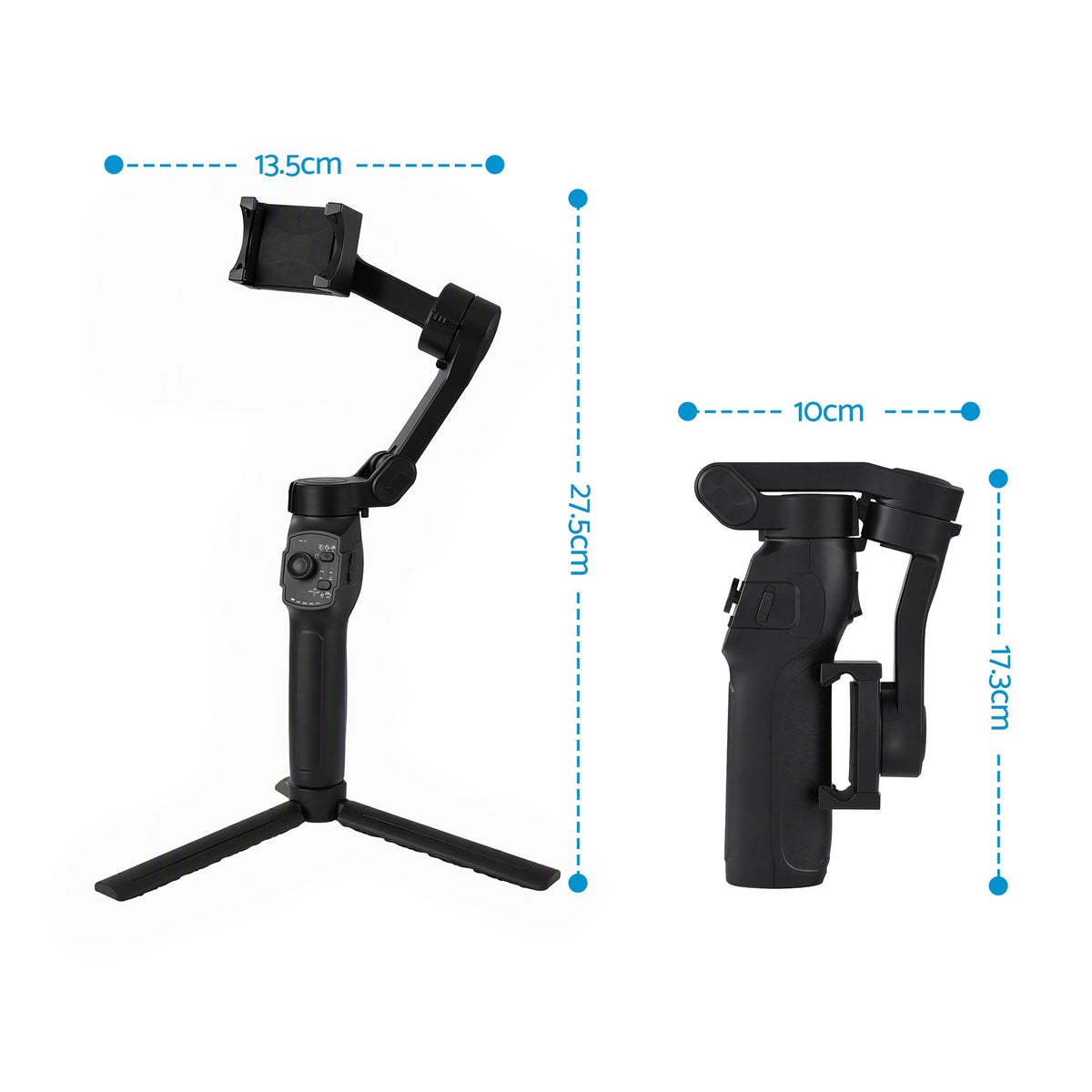 3-Axis Smartphone Gimbal Stabilizer with Tripod and Foldable Selfie Stick