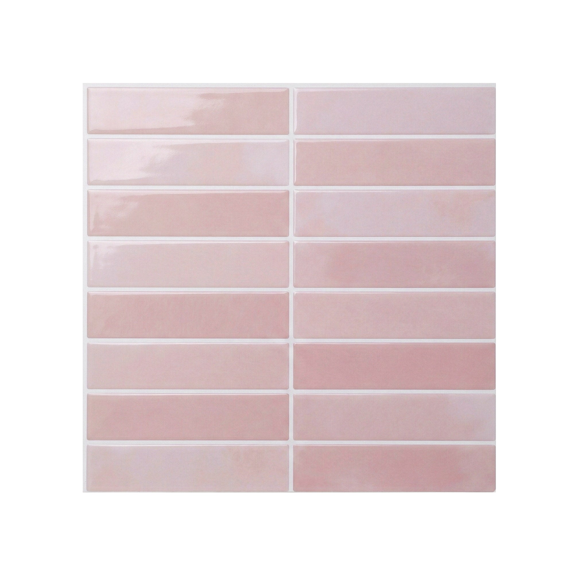 3D Peel and Stick LinearGrid Wall Tiles 10 Sheets - Pink