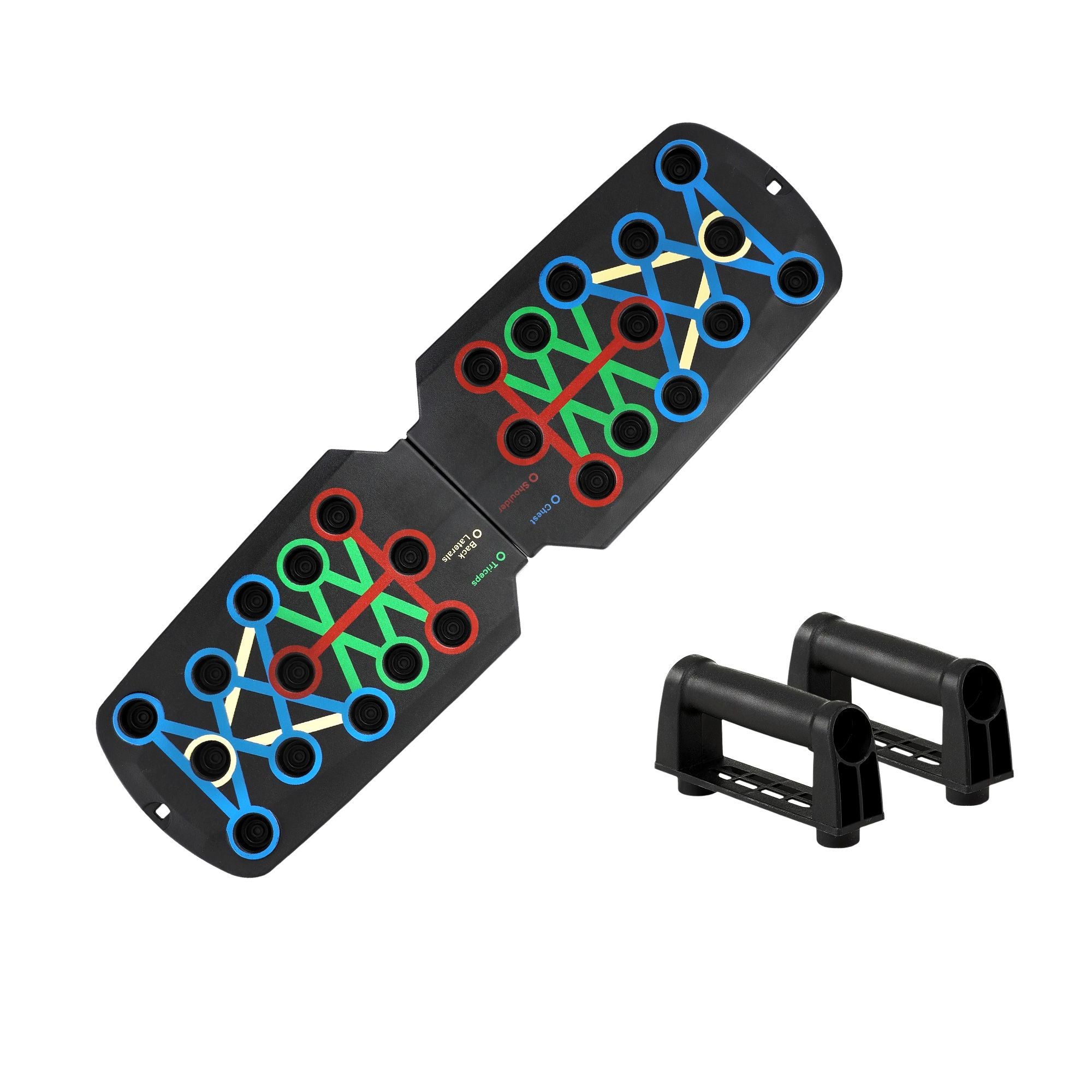Multi-Function Push Up Workout Board with Rack - Black