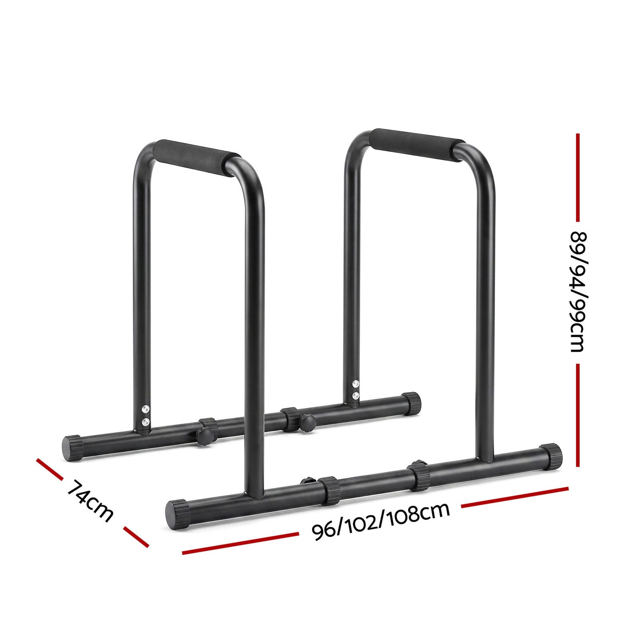 Dip Station Parallette Bars Home Gym Workout Stand Black