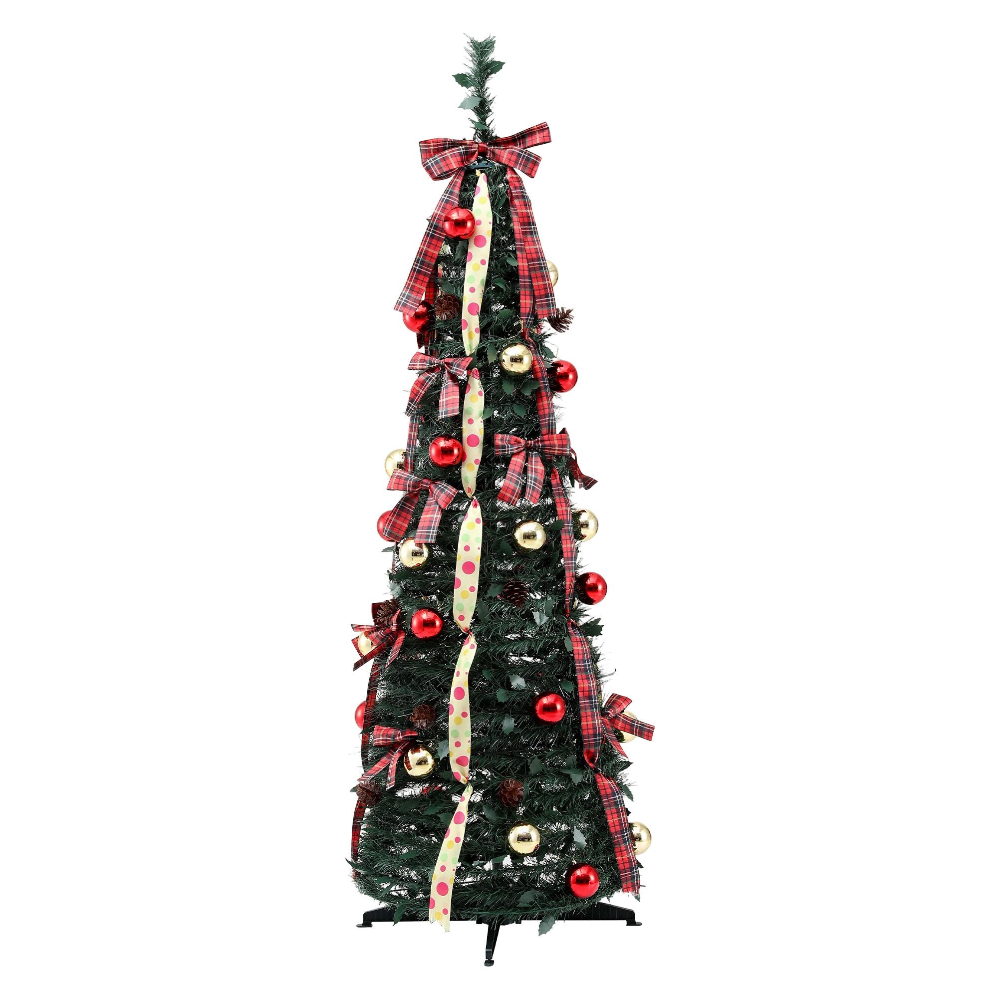 Pop Up Christmas Tree Pre Decorated Artificial Christmas Tree 160cm