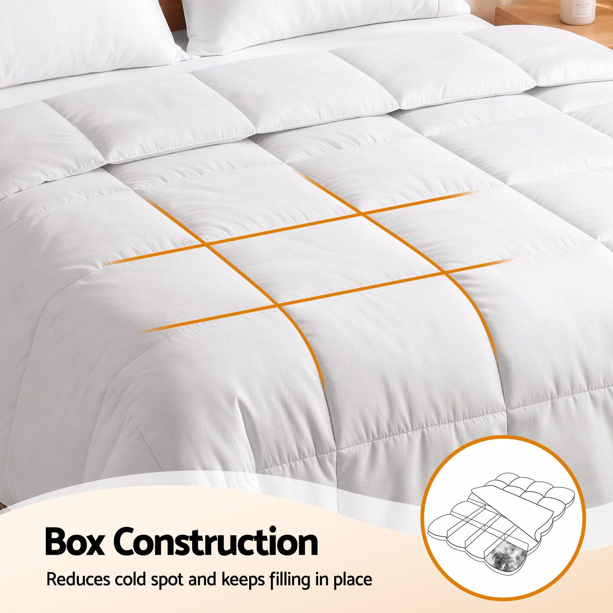 King Quilt, 200GSM Summer Duck Down Feather Doona Insert