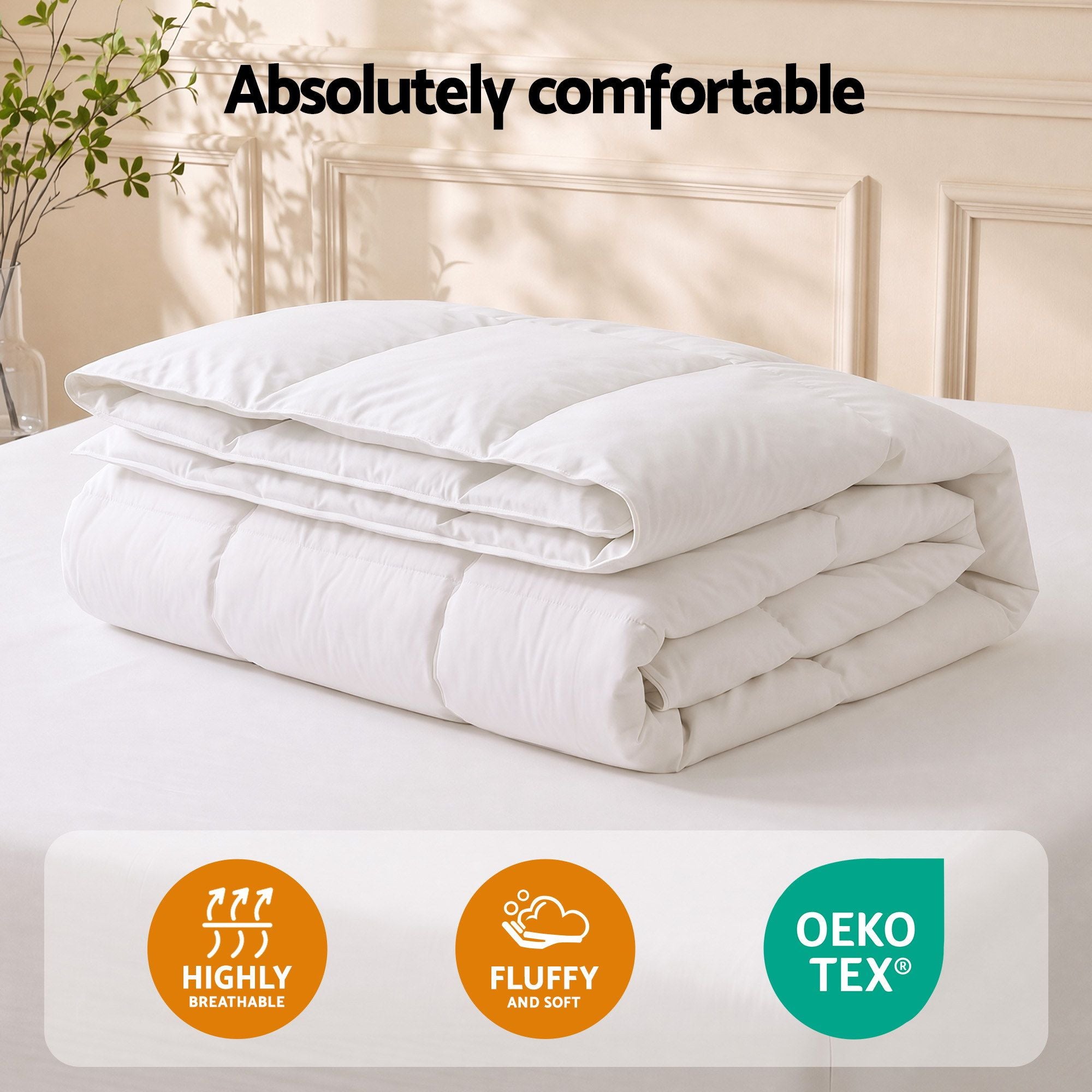 Super King Quilt, 200GSM Summer Duck Down Feather Doona Insert