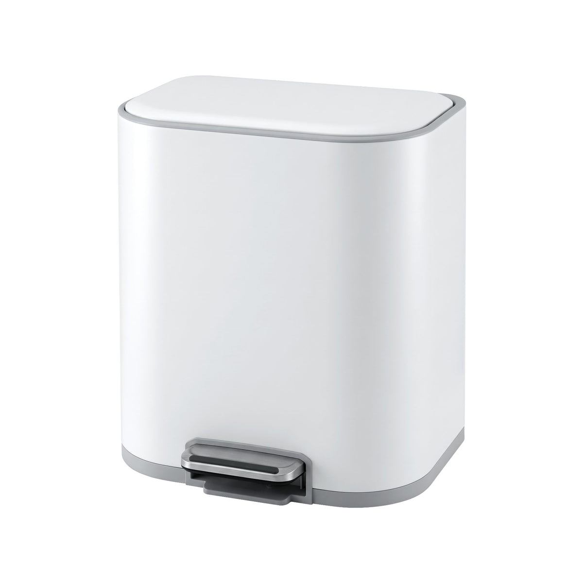 20L Steel Pedal Trash Bin with Soft Close Lid - White