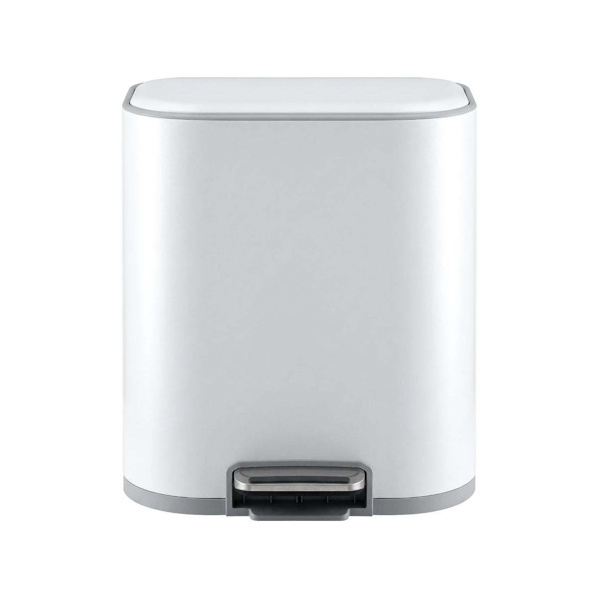 20L Steel Pedal Trash Bin with Soft Close Lid - White
