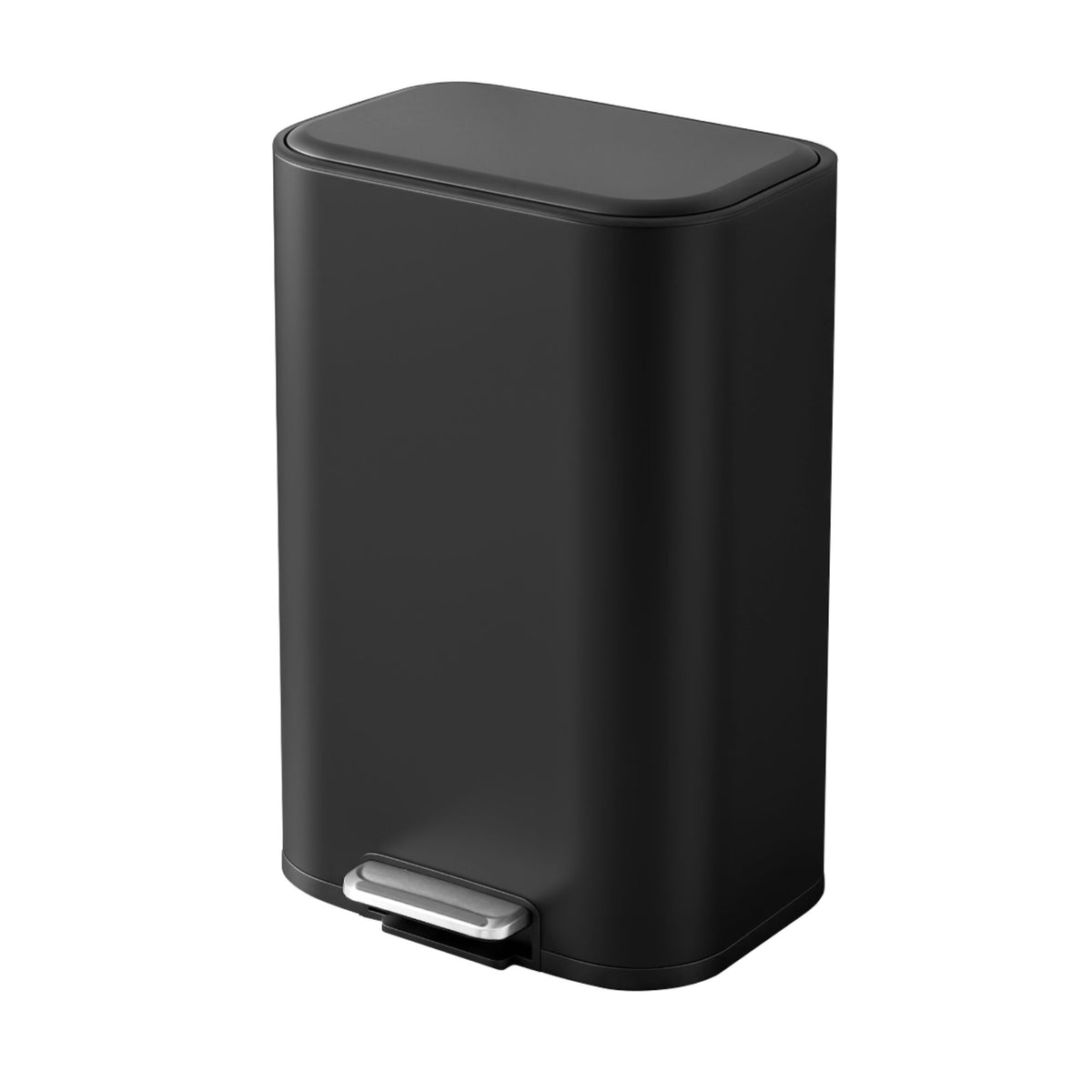 30L Pedal Rubbish Bin with Soft Close Lid - Black