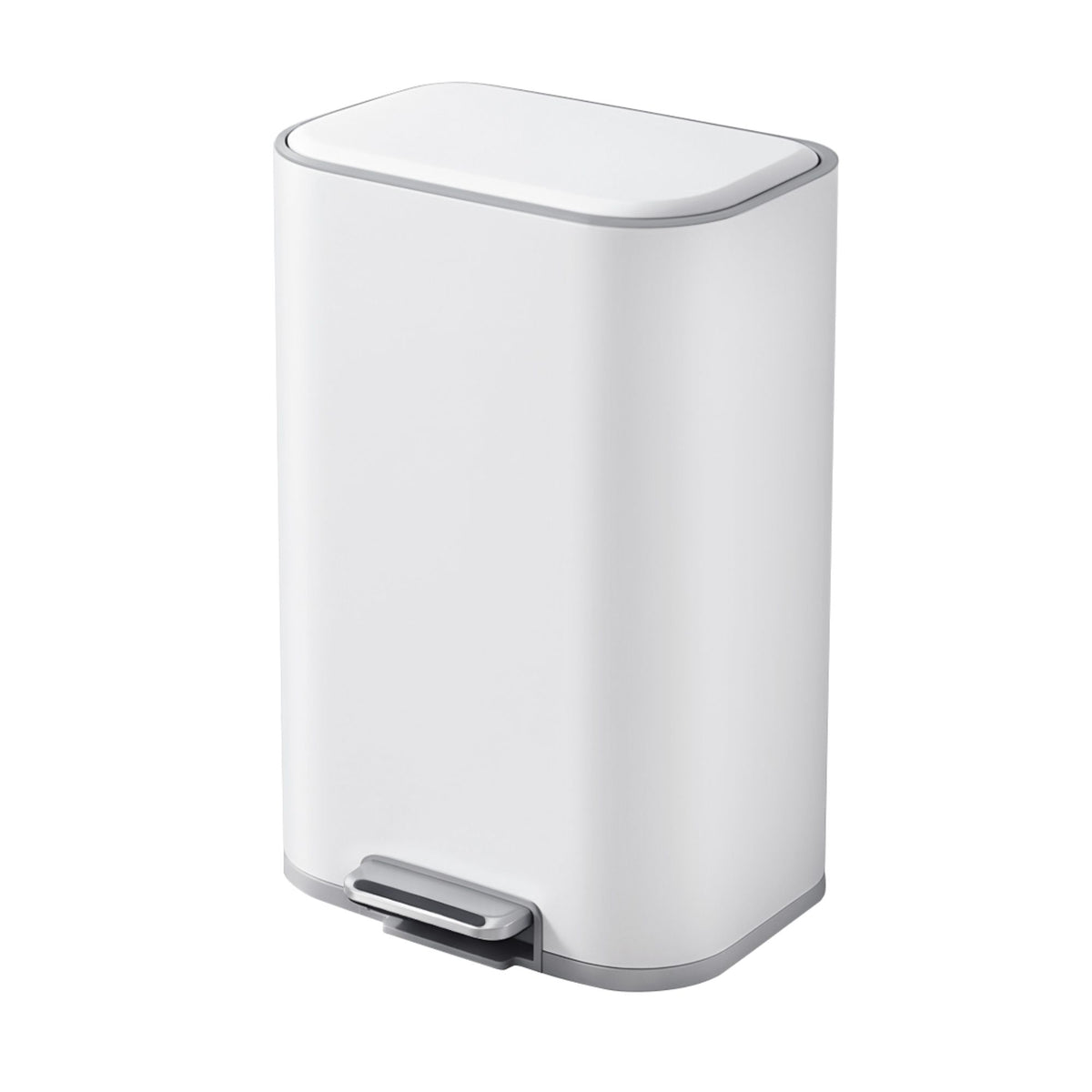30L Pedal Rubbish Bin with Soft Close Lid - White