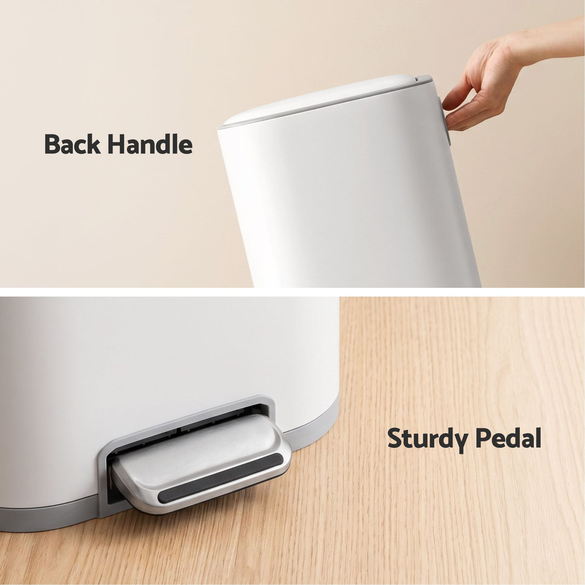 30L Pedal Rubbish Bin with Soft Close Lid - White