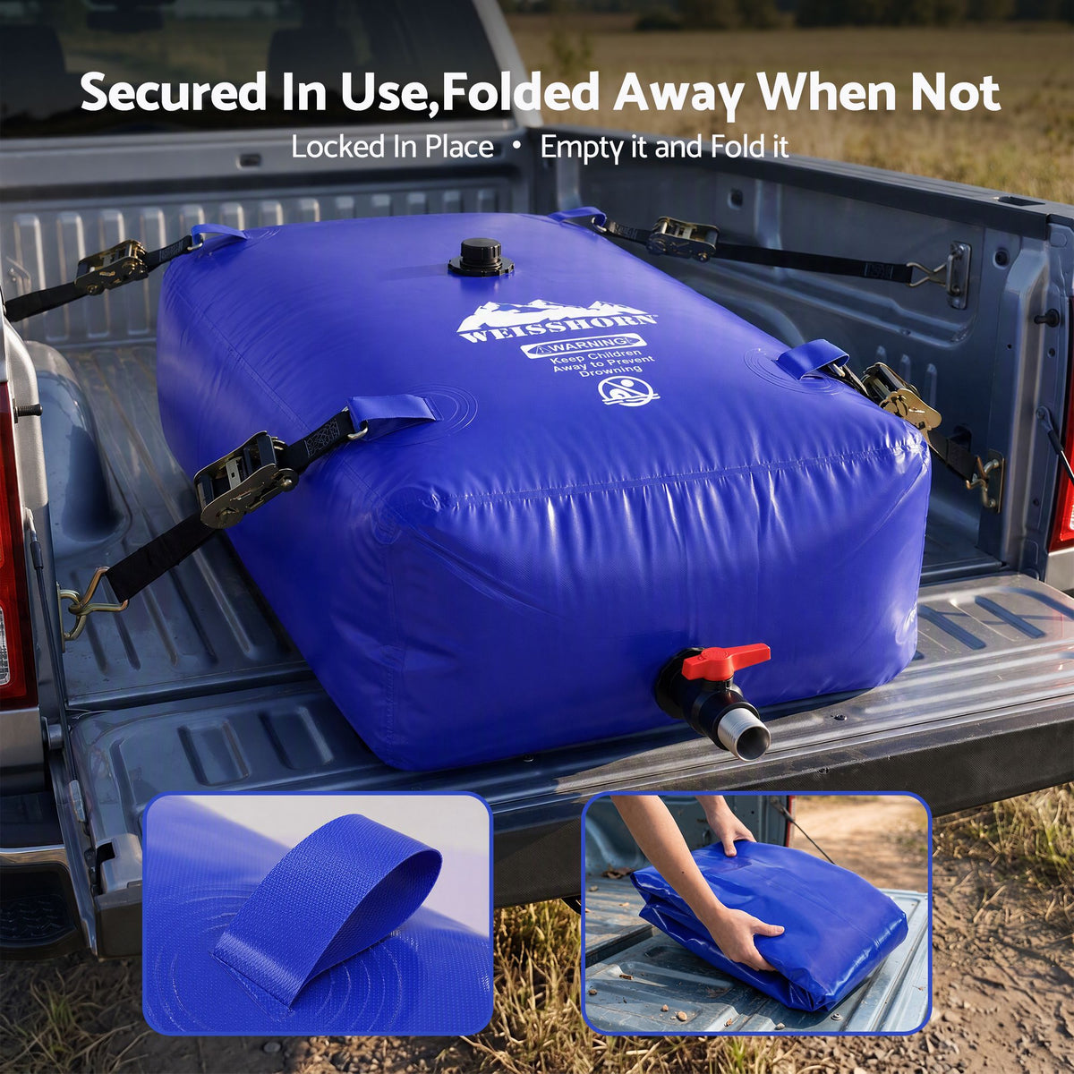 240L Portable Water Bladder Storage Tank for Camping Outdoor