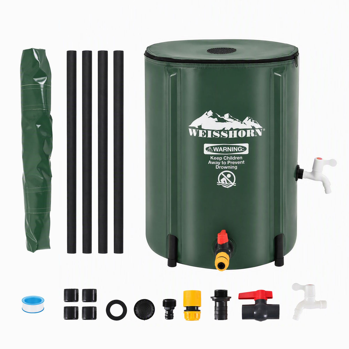 50L Collapsible Rain Barrel Water Storage Tank for Garden Irrigation