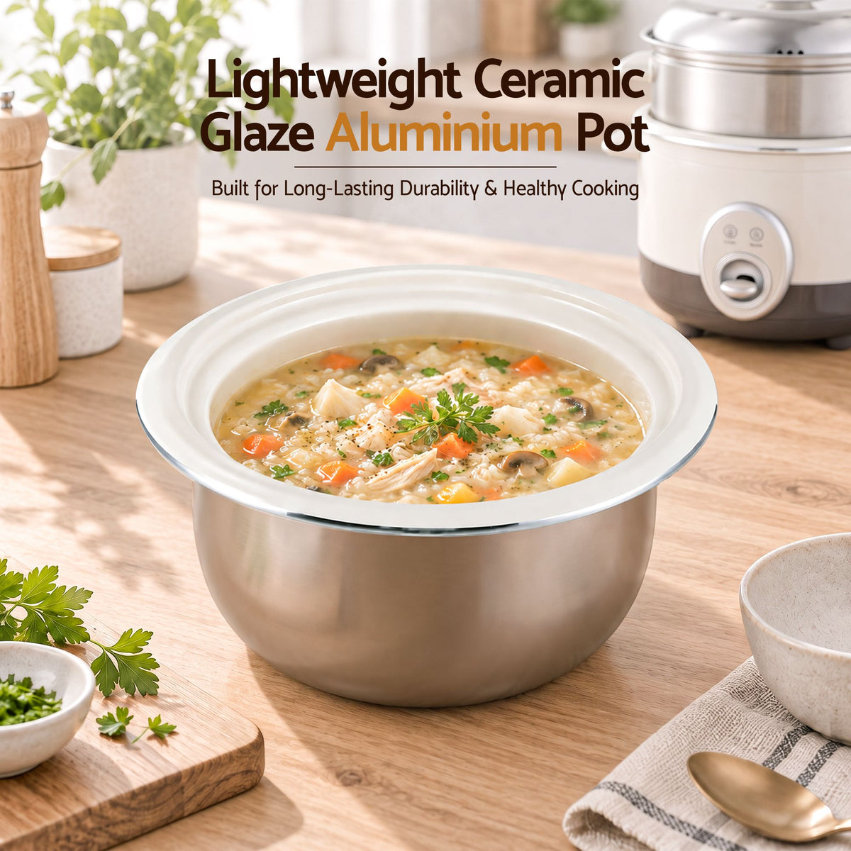 3L Multi Cooker with Steamer and 6 Cup Rice Capacity