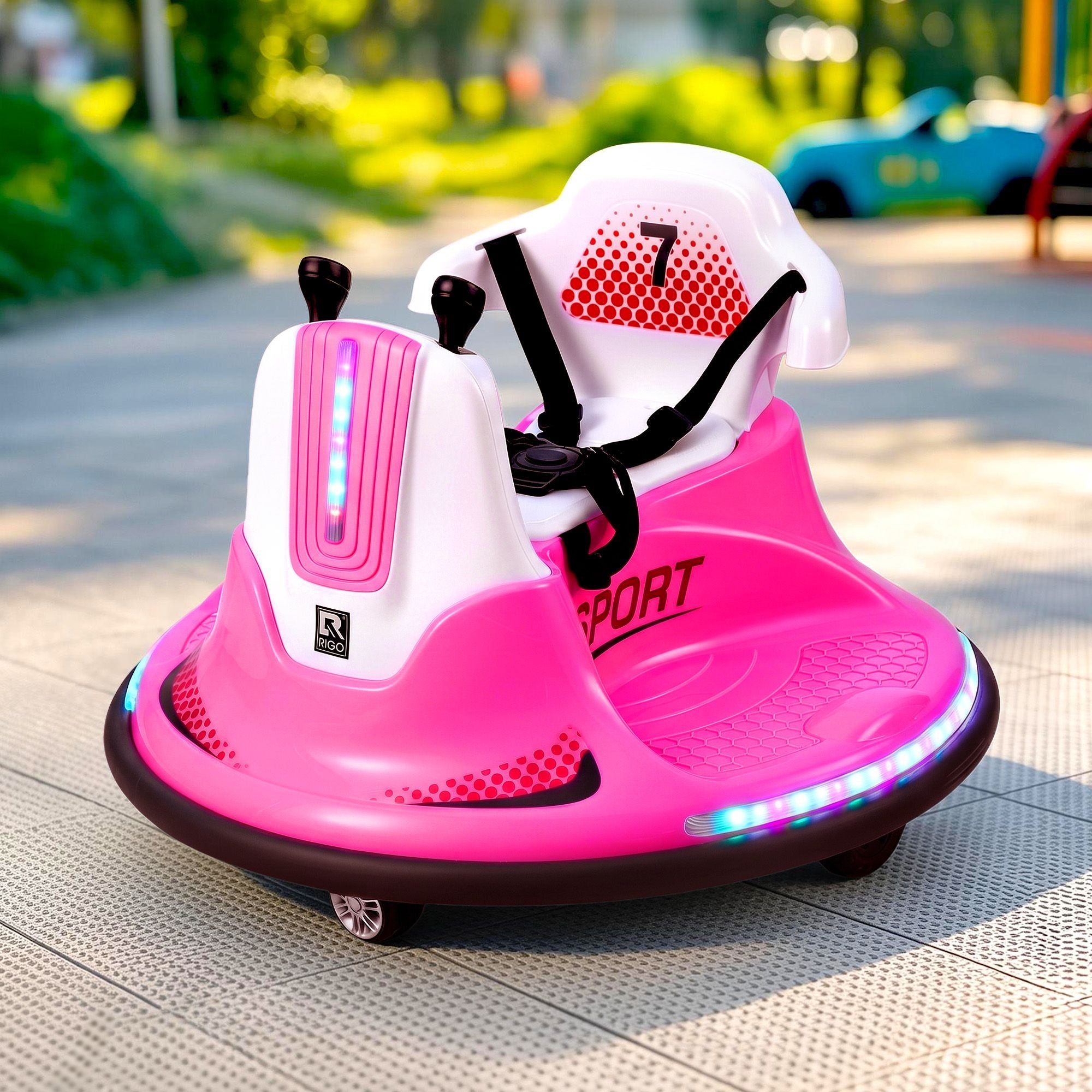Rigo Ride on Cars Kids Bumper 12V Ride on Toy Toddler Remote Control Pink