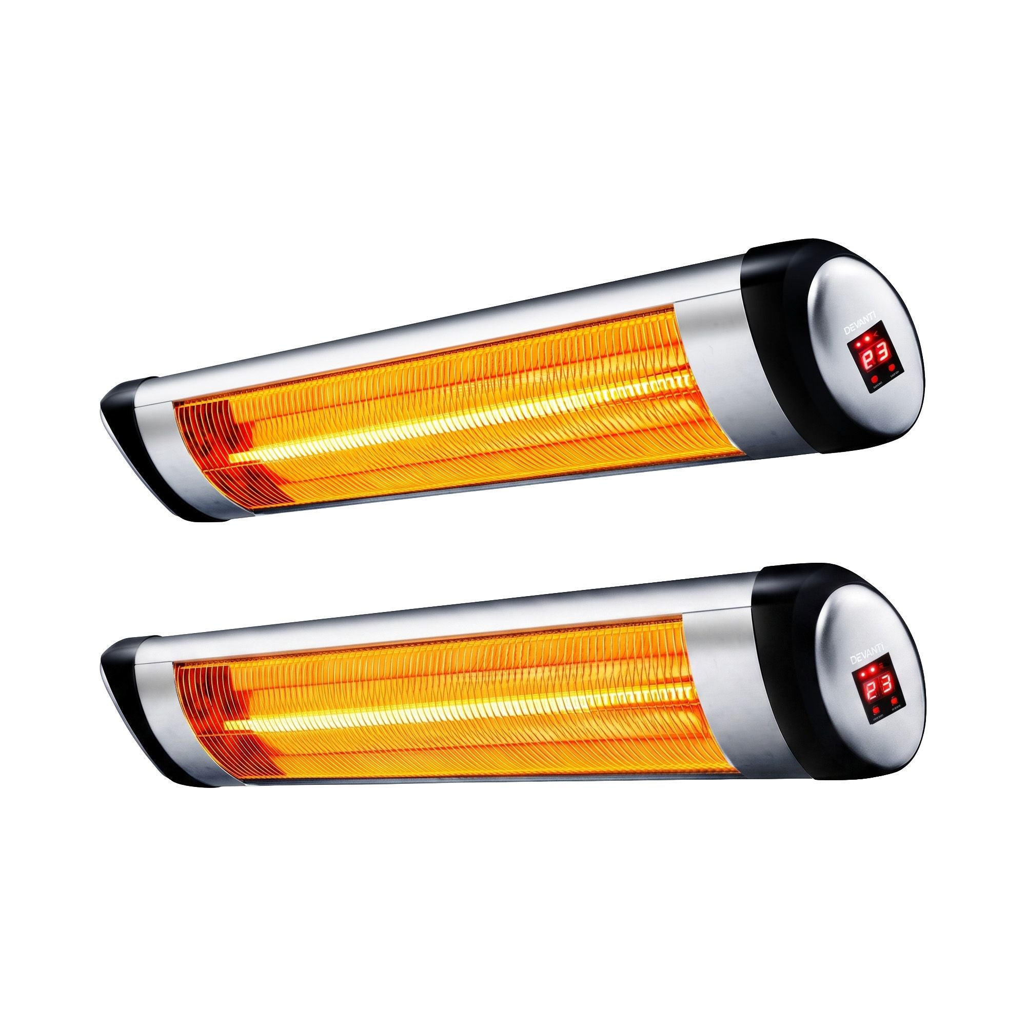 2PCS Electric Radiant Strip Heater Outdoor Indoor Patio Infrared Heaters 2000W
