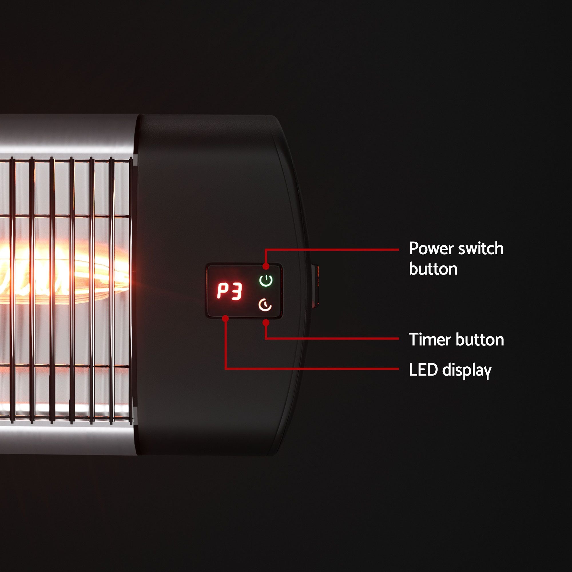 2PCS Electric Radiant Strip Heater Outdoor Indoor Patio Infrared Heaters 3000W