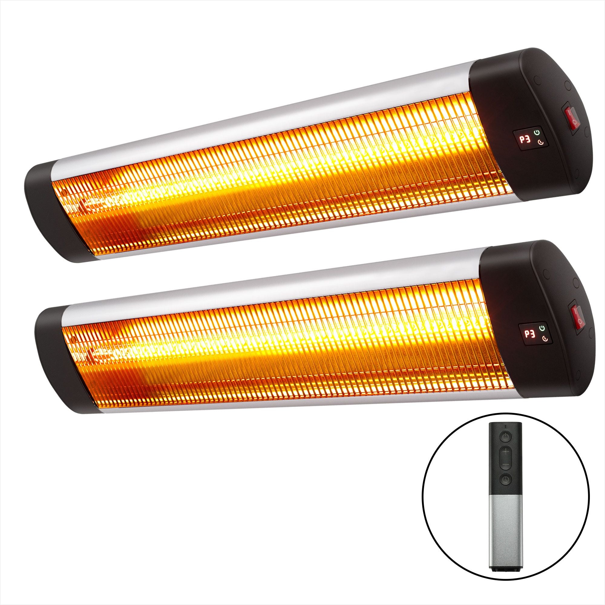 2PCS Electric Radiant Strip Heater Outdoor Indoor Patio Infrared Heaters 3000W