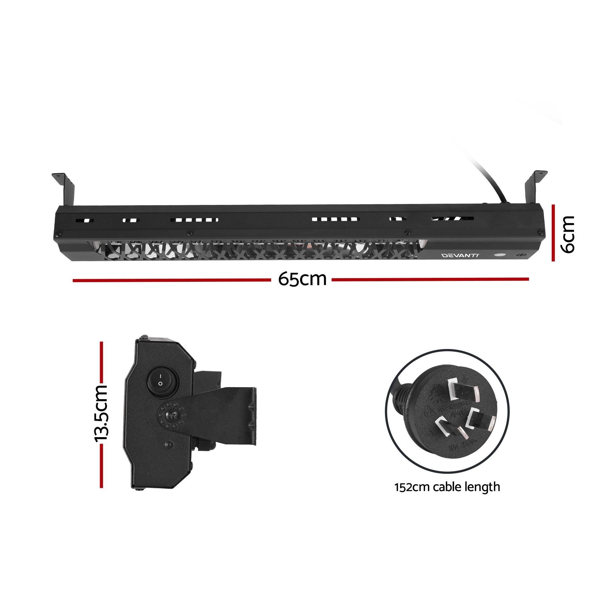 2PCS Electric Strip Heater Radiant Infrared Heaters 2000W