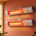 2PCS Electric Strip Heater Radiant Infrared Heaters Remote Control 2000W
