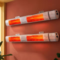 2PCS Electric Strip Heater Radiant Infrared Heaters Remote Control 3000W