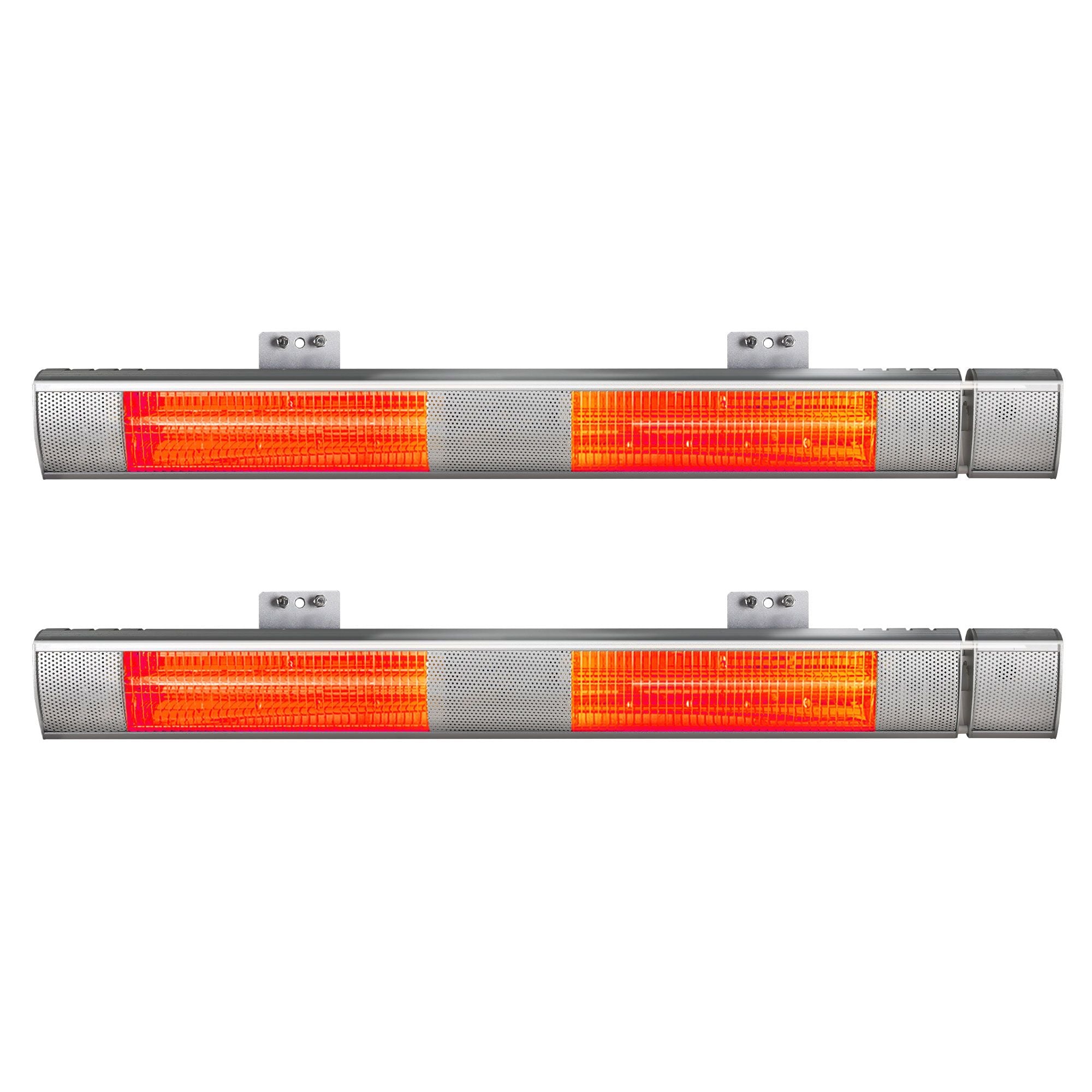 2PCS Electric Strip Heater Radiant Infrared Heaters Remote Control 3000W