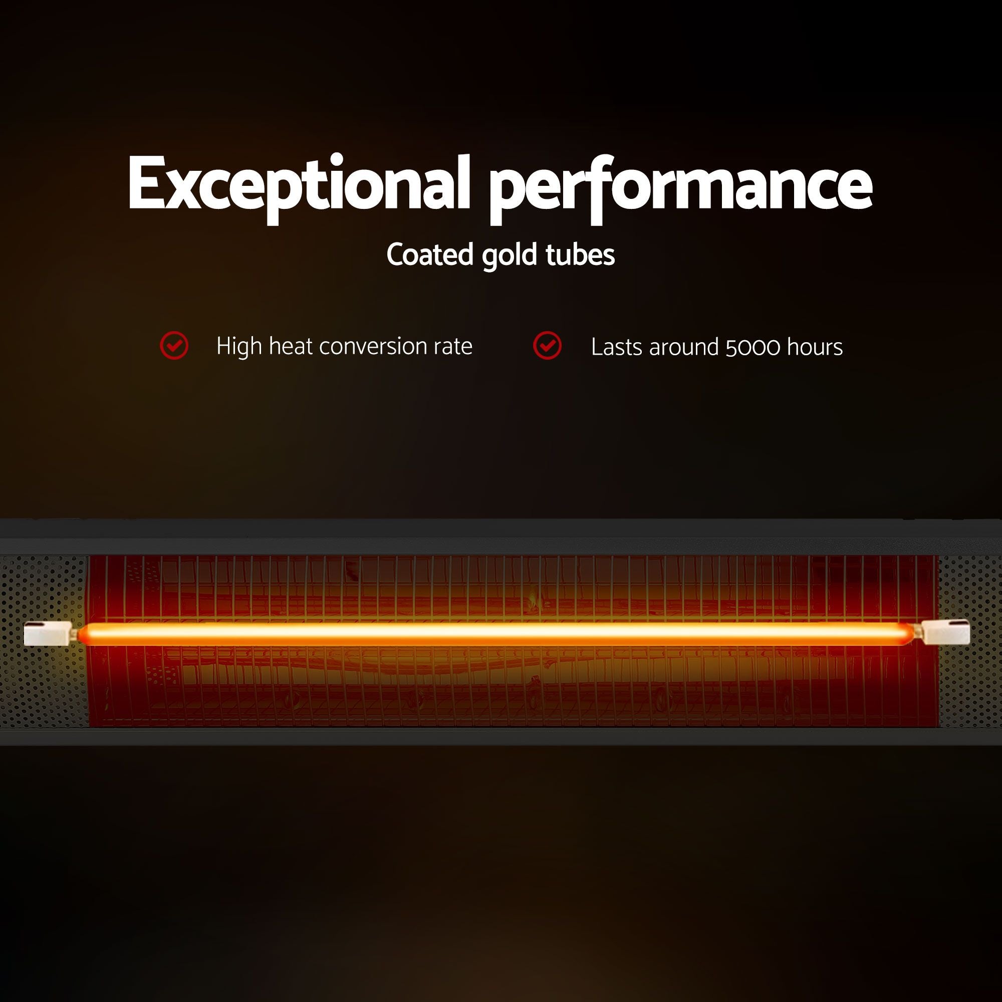 2PCS Electric Strip Heater Radiant Infrared Heaters Remote Control 3000W