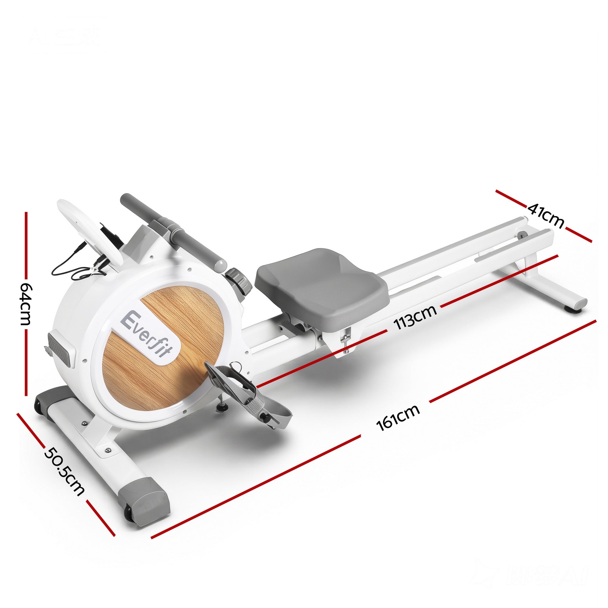 Magnetic Rowing Machine for Home with App Compatibility and Quiet Operation - White