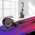 Foldable Magnetic Rowing Machine 16 Levels Resistance with LCD Console - Black