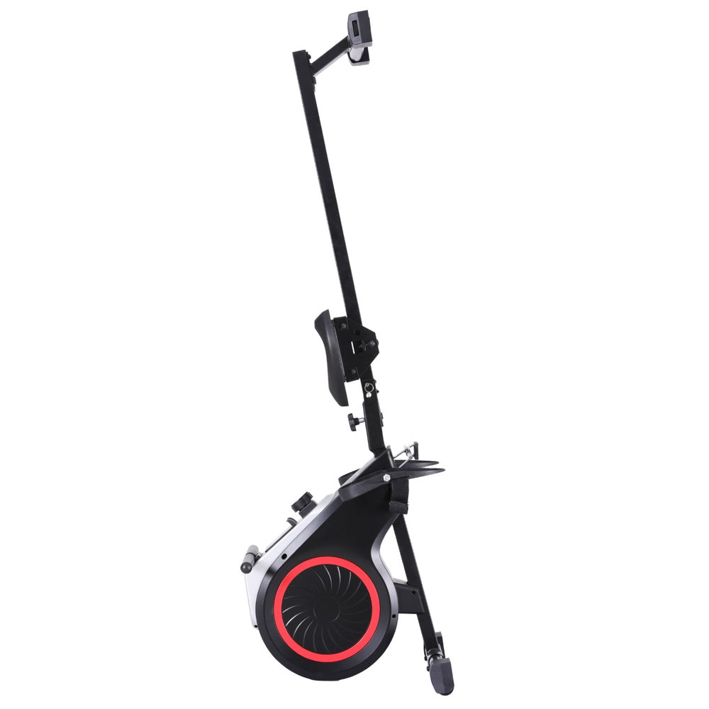 Foldable Magnetic Rowing Machine 16 Levels Resistance with LCD Console - Black