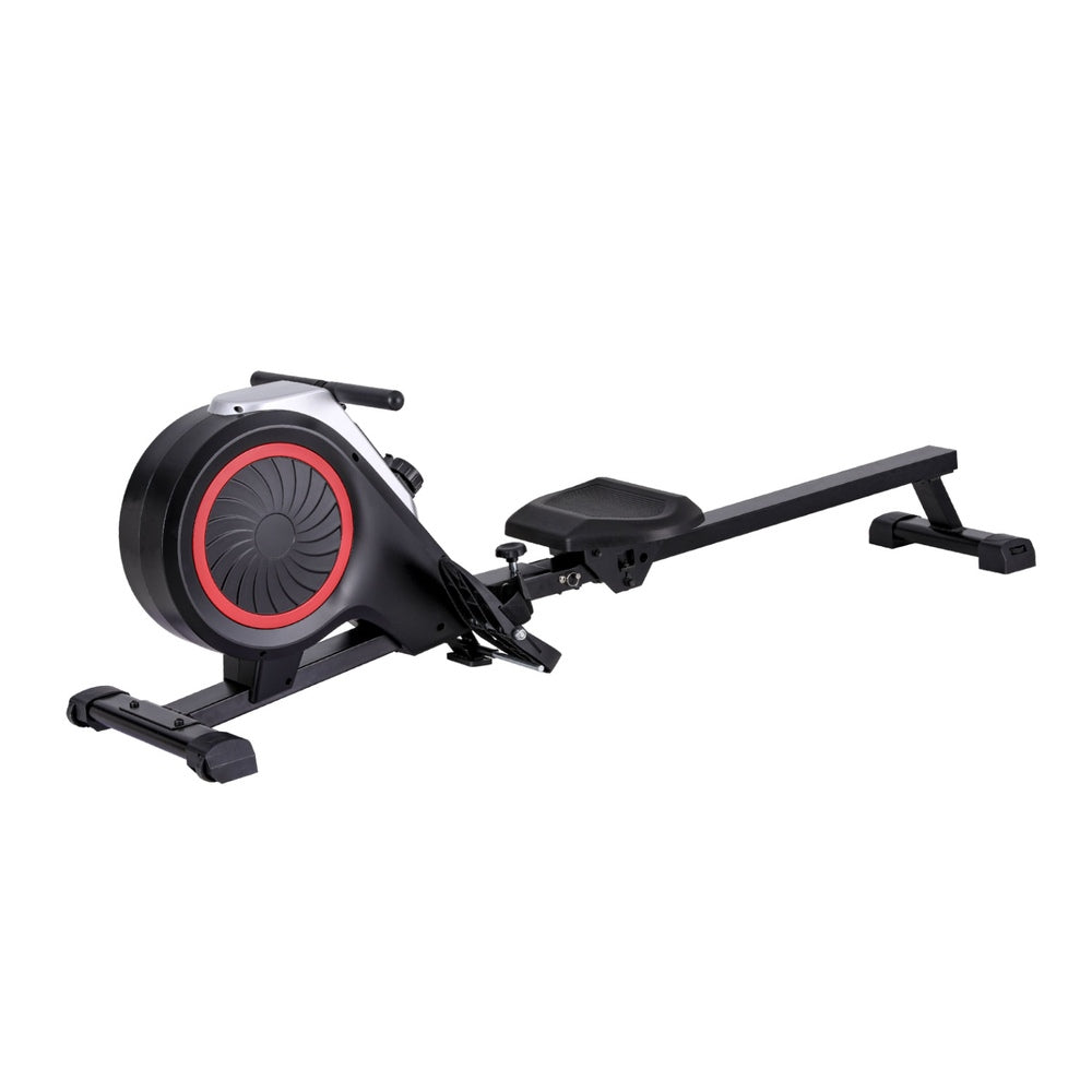 Foldable Magnetic Rowing Machine 16 Levels Resistance with LCD Console - Black