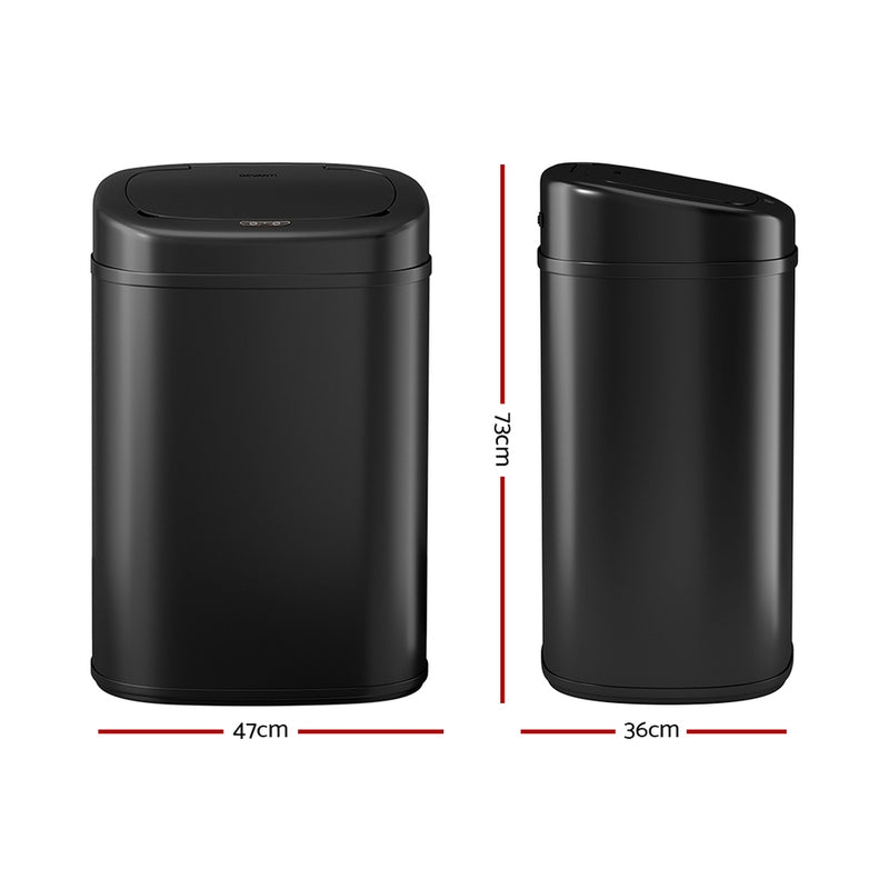 82L Motion Sensor Bin Rubbish Waste Automatic Trash Can Kitchen Black