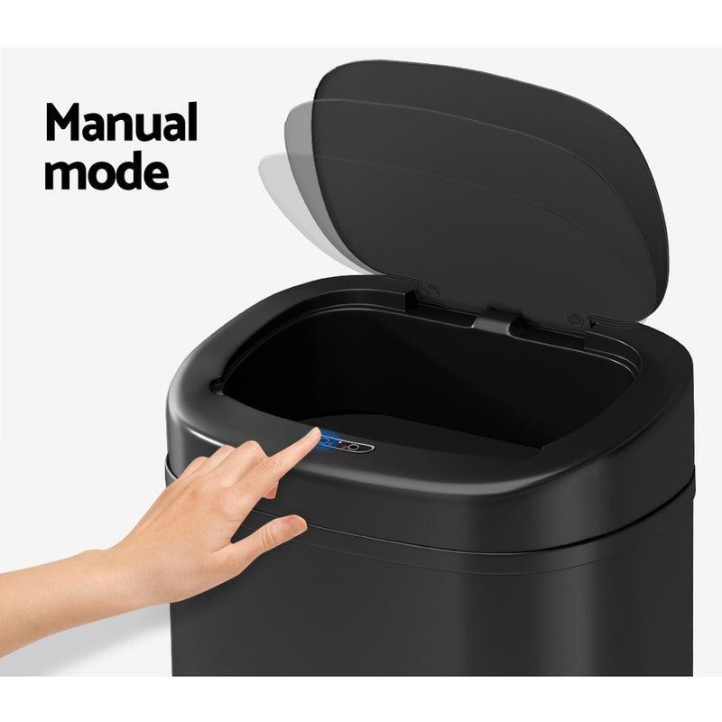 82L Motion Sensor Bin Rubbish Waste Automatic Trash Can Kitchen Black