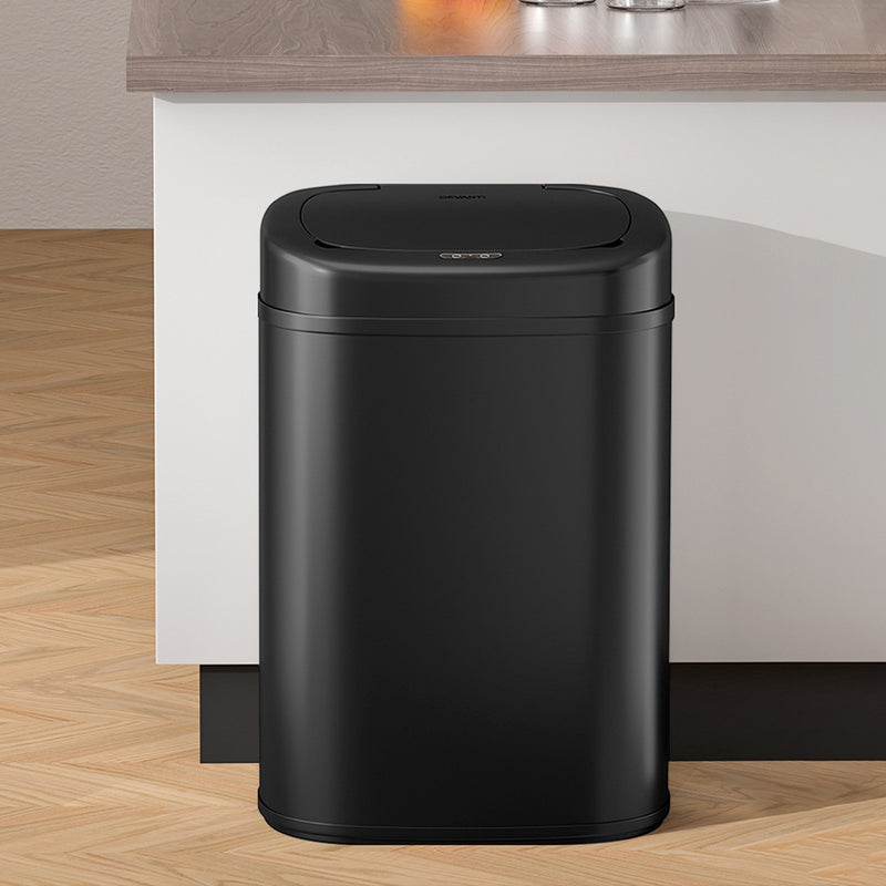 82L Motion Sensor Bin Rubbish Waste Automatic Trash Can Kitchen Black