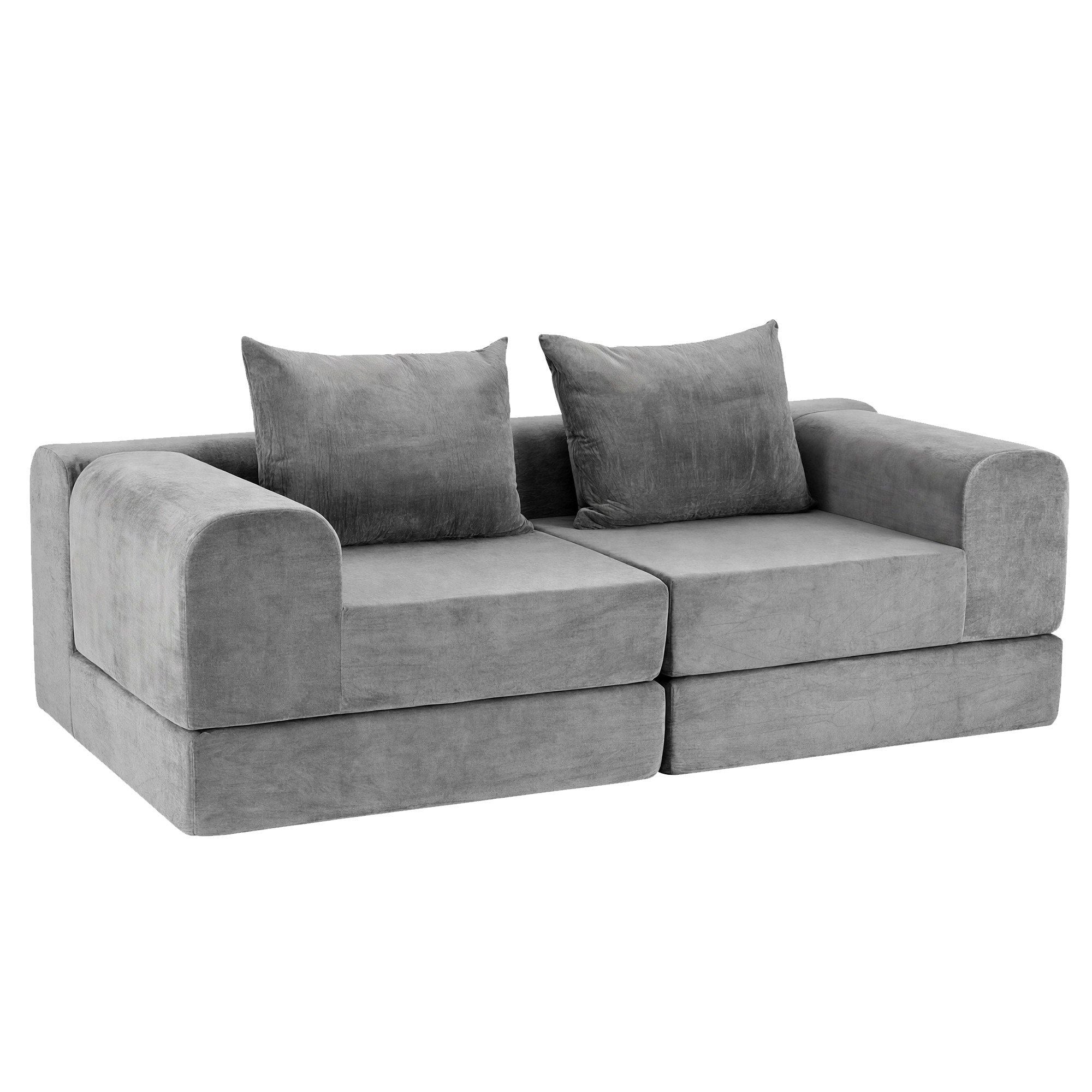 5-in-1 Convertible Sofa Bed Floor Mattress Modular Boneless Curved Couch