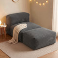 Foldable Bean Bag Sofa Bed Cloud Couch Floor Lounger Chair - Grey