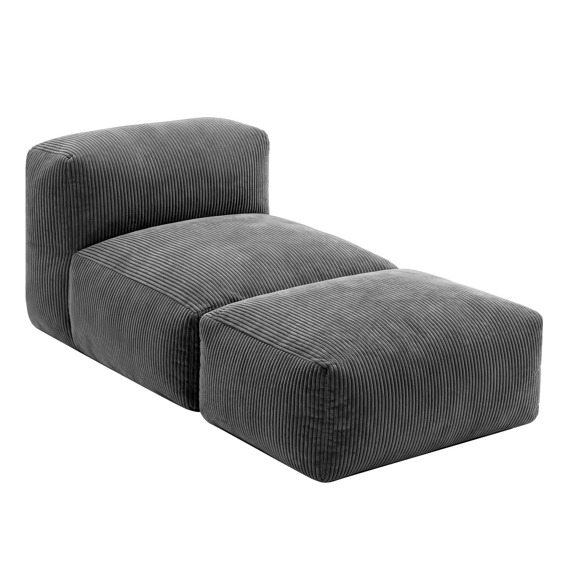 Foldable Bean Bag Sofa Bed Cloud Couch Floor Lounger Chair - Grey