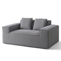 2 Seater Loveseat Sofa Bed Couch with Corduroy Fabric - Grey