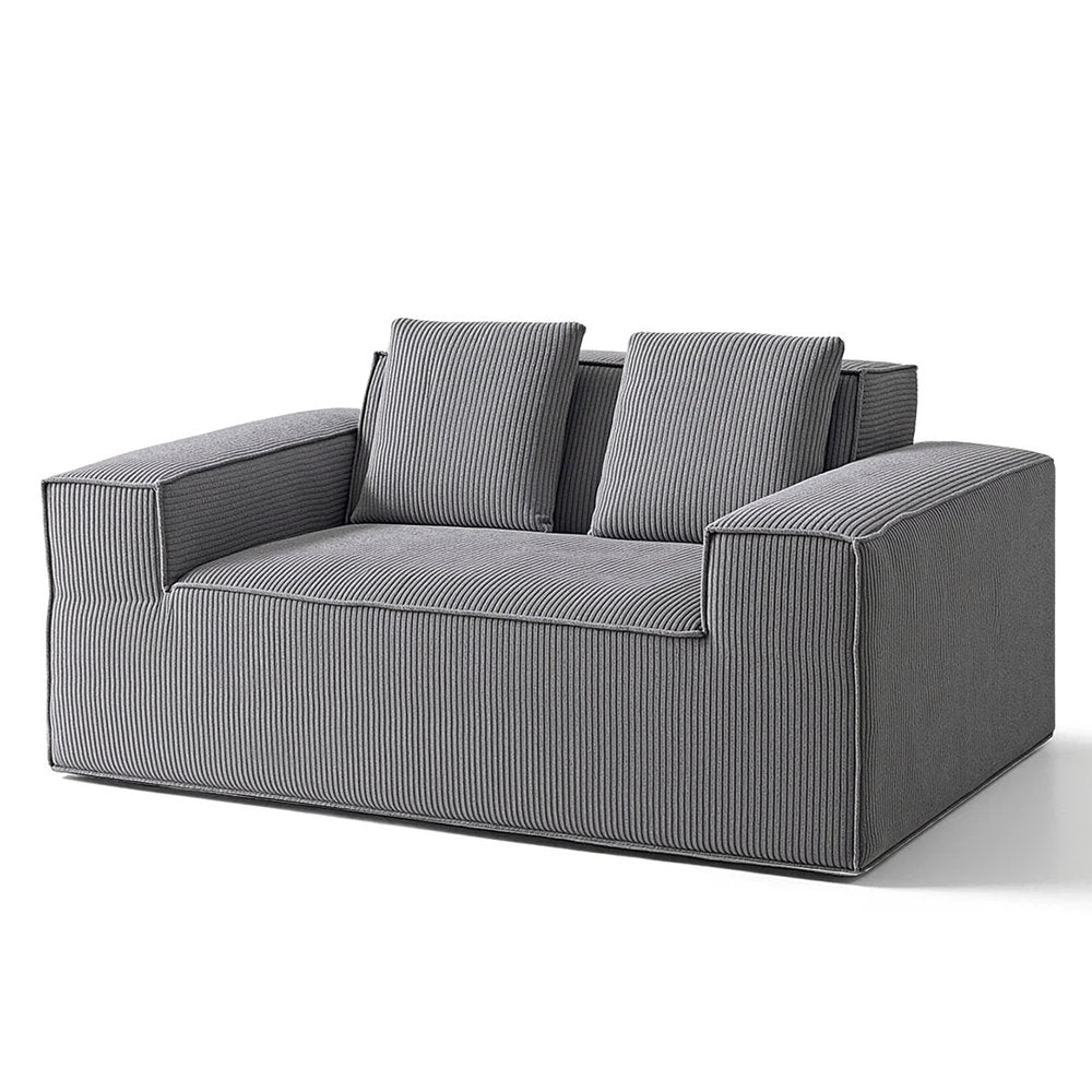 2 Seater Loveseat Sofa Bed Couch with Corduroy Fabric - Grey