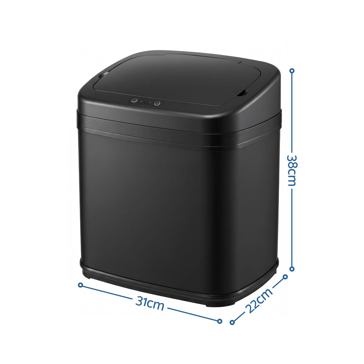15L Motion Sensor Touchless Bin with Soft-Close Lid - Black