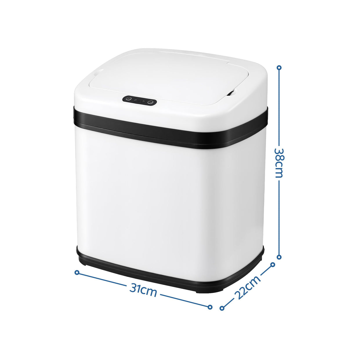 15L Motion Sensor Touchless Bin with Soft-Close Lid - White