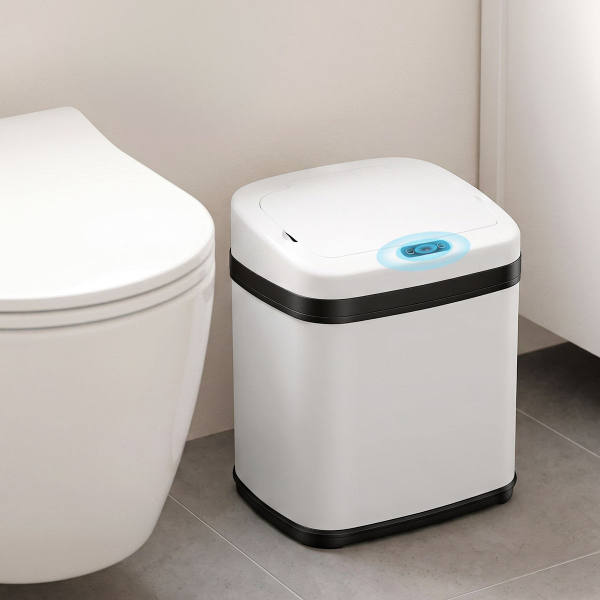 15L Motion Sensor Touchless Bin with Soft-Close Lid - White