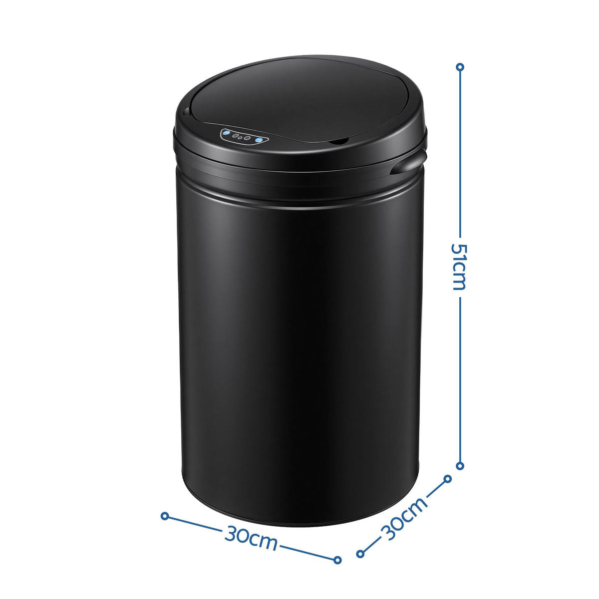 30L Automatic Sensor Touchless Bin with Manual Buttons - Black