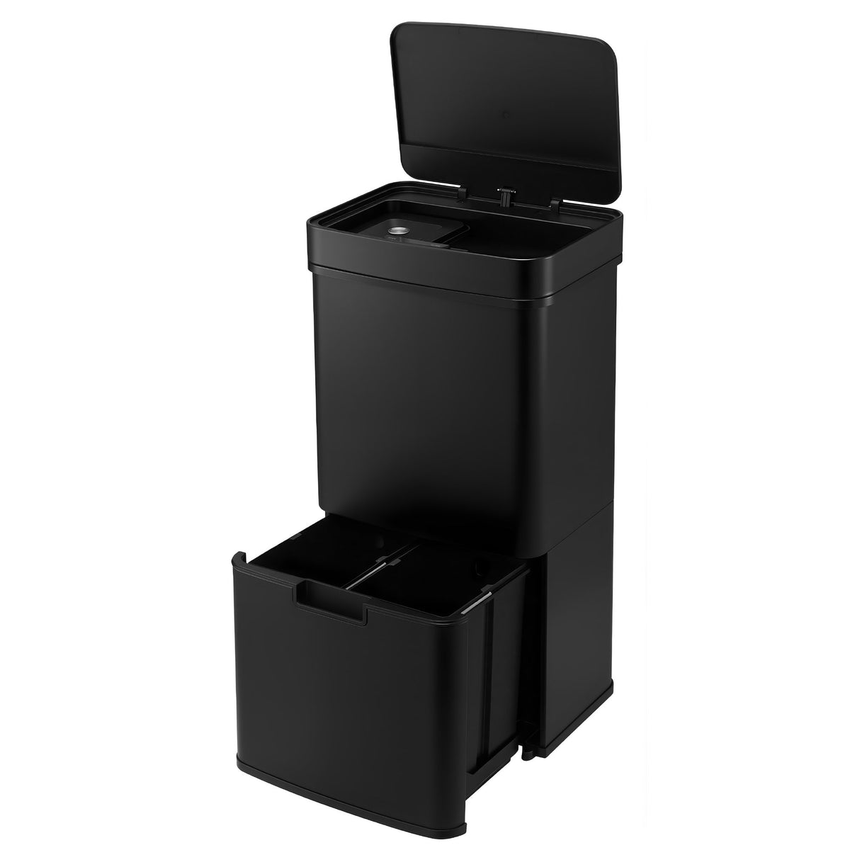 72L Sensor Bin 4-in-1 Compartment Stainless Steel Trash Can - Black