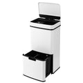 72L Sensor Bin 4-in-1 Compartment Stainless Steel Trash Can - White